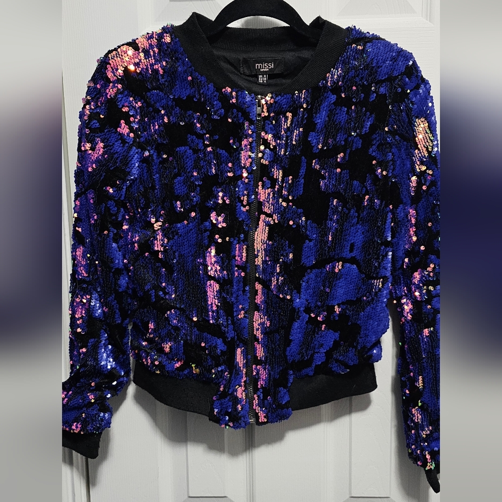 Sequin bomber jacket